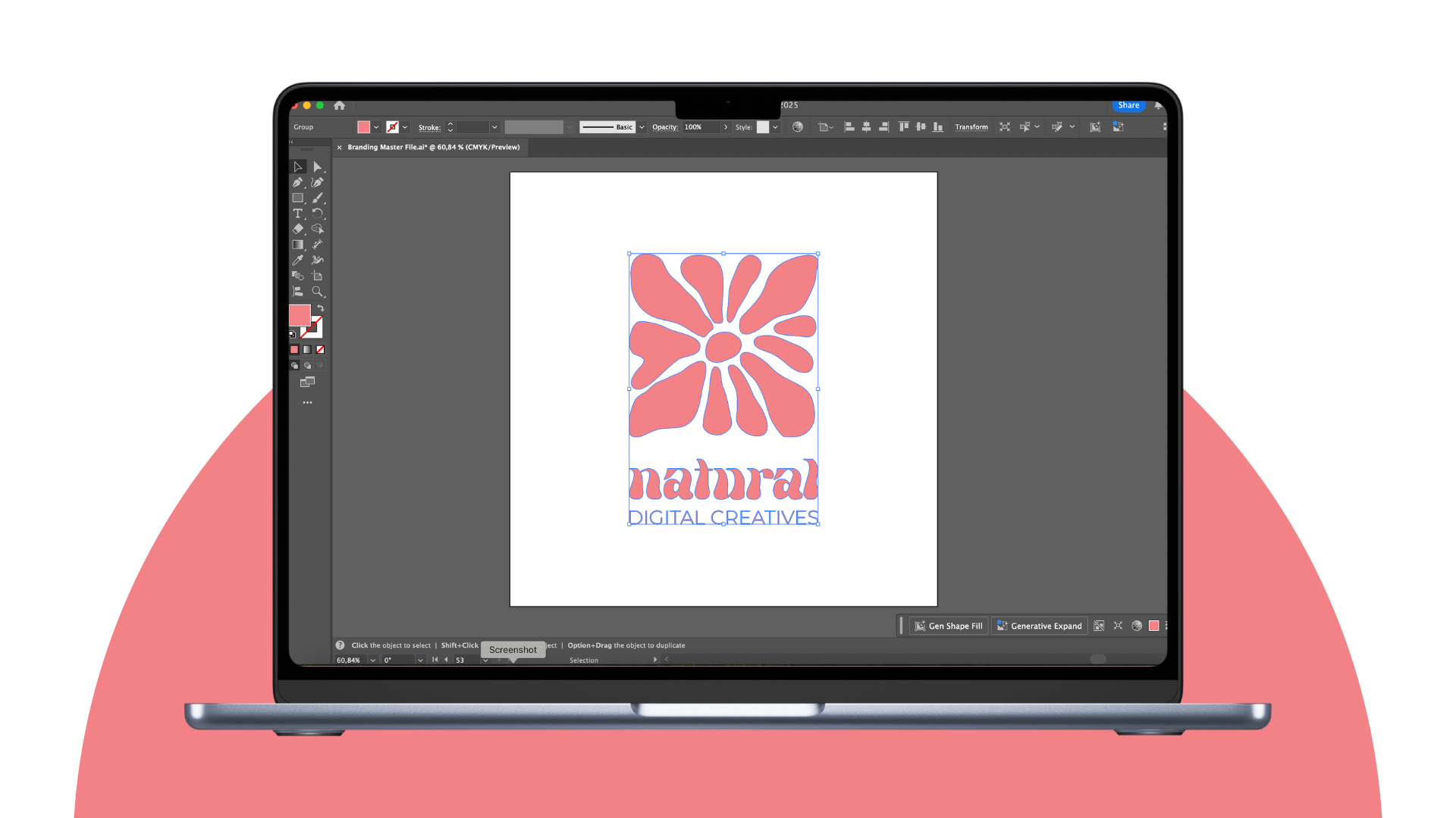 Mock-up di una macbook con il logo in vettoriale di Natural Digital creatives per simboleggiare il servizio di rebranding del logo
